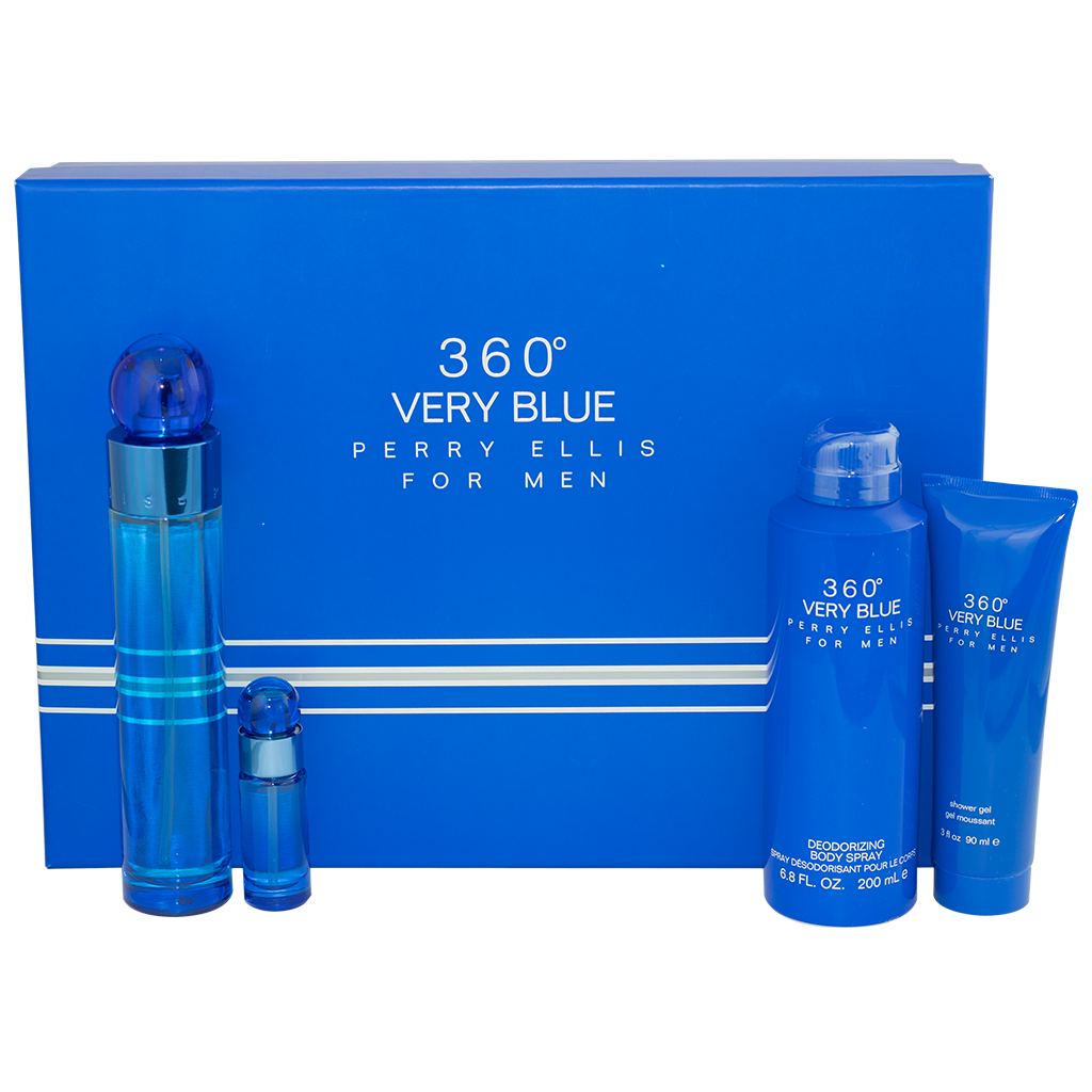 360 Very Blue Perry Ellis Kit De 4 Piezas