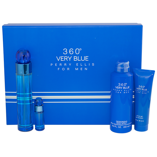 360 Very Blue Perry Ellis Kit De 4 Piezas